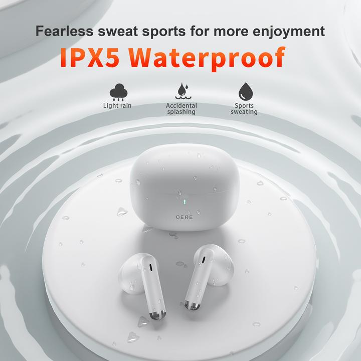 Image du produit Qere E28 écouteurs sans fil Bluetooth 5.3 In-Ear HIFI avec annulation de bruit, IPX5 & Touch Control (ANC, 20 h, Sans fil)