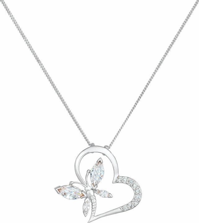 Immagine prodotto Elli Collana Cuore Farfalla Zirconia Argento 925 Nobile (Zirconia, Argento 925, 45 cm)