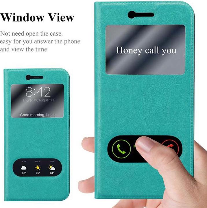 Actual product image Cadorabo Book with View double window cover (Huawei P10 Plus)