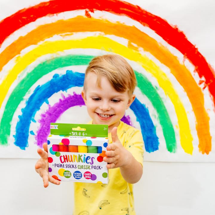 Productafbeelding Kolorowe Baloniki Gekleurde ballonnen Verf met krijtjes Chunkies Paint Sticks 6 stuks (Groen, Blauw, Roze, Geel, Rood, Oranje, 6 x)