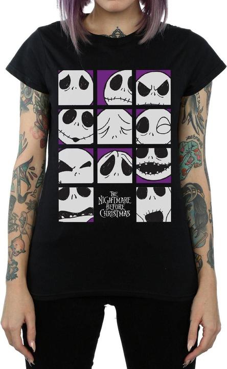 Immagine prodotto Disney Nightmare Before Christmas Many Faces Of Jack Squares Maglietta Donna (XL)