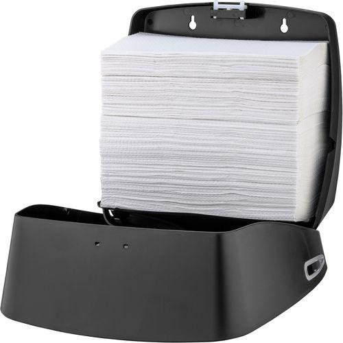 Actual product image Valera PlastiQline Exclusive towel dispenser stainless steel/plastic 2 bundles of C and Z folded towels