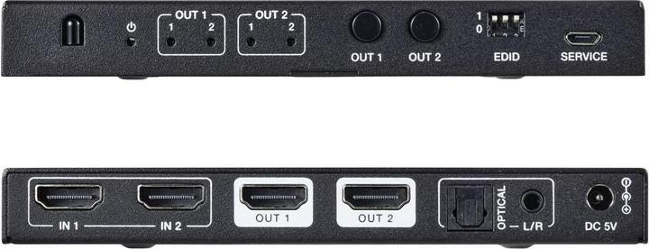Actual product image SpeaKa Professional SP-11571776 2+2 port HDMI matrix switch Ultra HD-capable 7680 x 4320 pixels Black