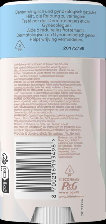 Actual product image Gillette Venus Satin Care Anti-Scrub Stick (48 ml, Intimate cream)