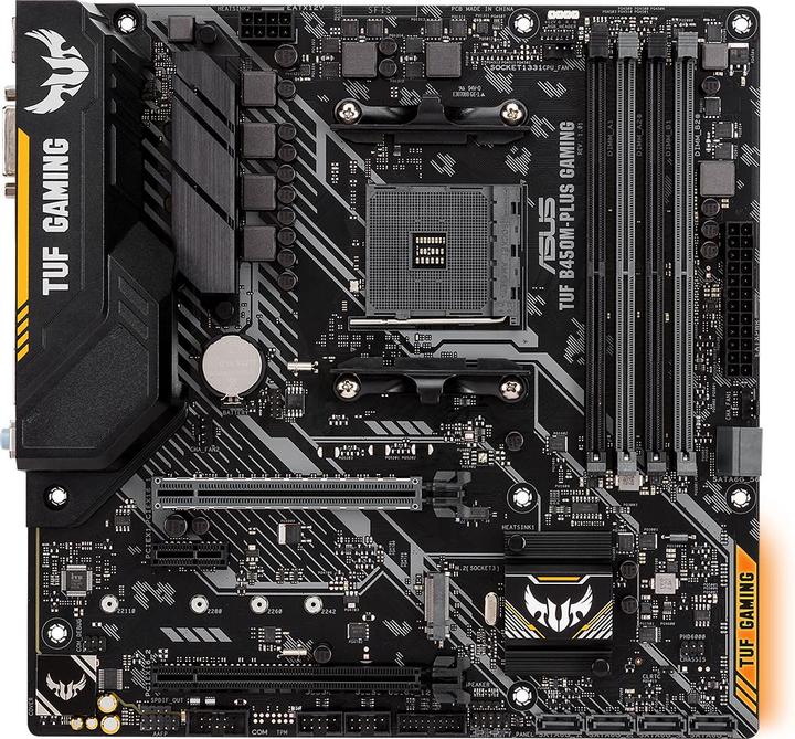 Actual product image ASUS TUF B450M-PLUS GAMING - AMD - Socket AM4 - AMD Athlon - AMD Ryzen 3 - 2nd Genera (AM4, AMD B450, mATX)
