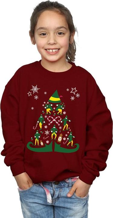 Actual product image Elf Girls Christmas Tree Sweatshirt (152, 158)