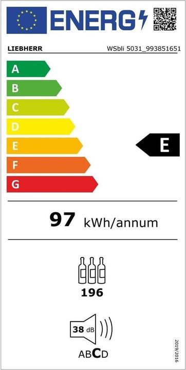 Label énergétique Liebherr Cave à vin GrandCru Selection WSbli 5031 noire