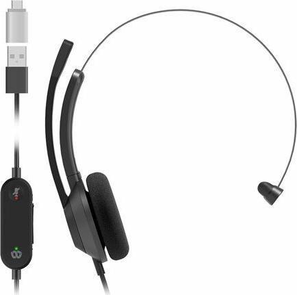 Actual product image Cisco Headset 321 USB-C, Wired Single On-Ear Headphones, Webex Controller with USB-C, Carbon Bla... (Cable, USB-C)