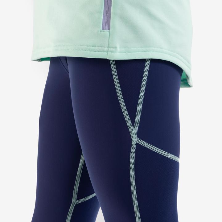 Produktbild Kiprun Lauftights lang Kinder Reissverschluss - Dry+ 900 dunkelblau/grün (6, 7, 8)
