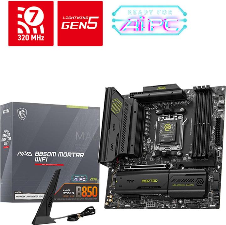 Produktbild MSI MAG B850M Mortar WiFi (AM5, AMD B850, mATX)