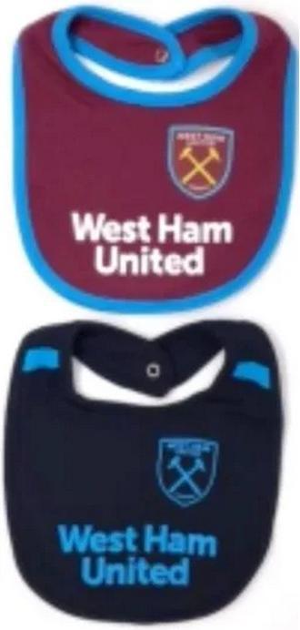Produktbild West Ham United FC Baby Lätzchen 2erPack KontrastBesatz