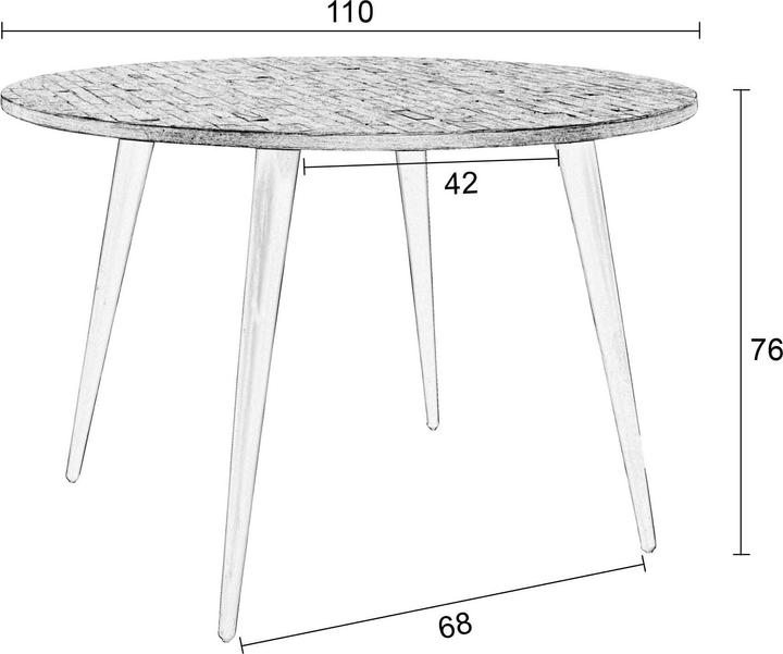 Produktbild White Label Living Mo (110 x 110 x 76 cm)