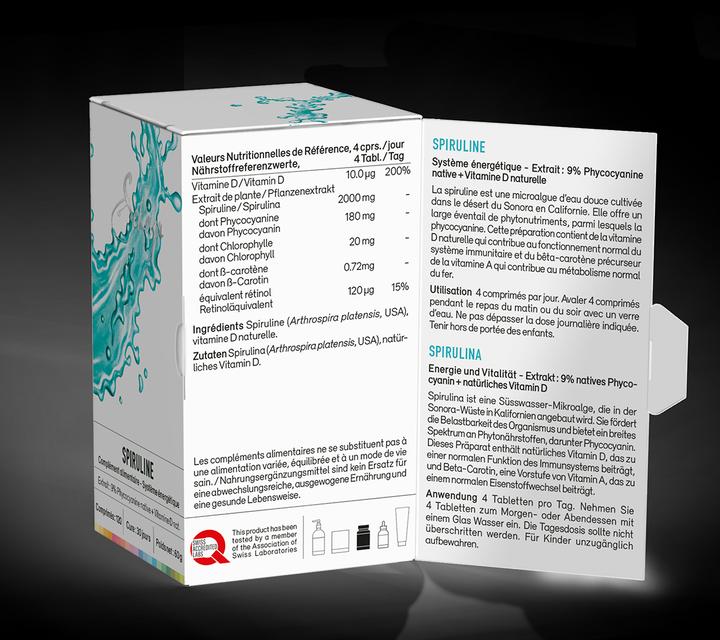 Actual product image Sekoya Spirulina & vitamin D | 9% phycocyanin (120 Piece, Pills)