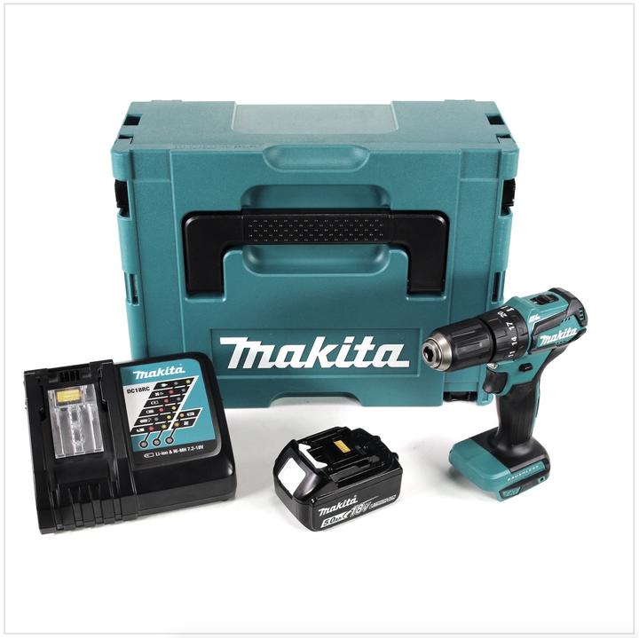 Produktbild Makita DHP 483 RT1J Akku Schlagbohrschrauber 18V 40Nm im Makpac + 1x 5,0 Ah Akku +Ladegerät (Akkubetrieb)