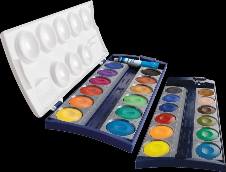 Pelikan Deckfarbkasten 735 K/24 (Schwarz, Türkis, Weiss, Orange, Lila, Violett, Beige, Grün, Grau, Blau)