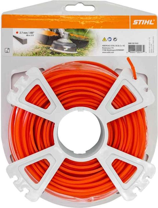 Image du produit Stihl 9302643 Fil de coupe carré 2.7mm, 65m, orange (Herbicide, Fil de coupe + bobine de fil)