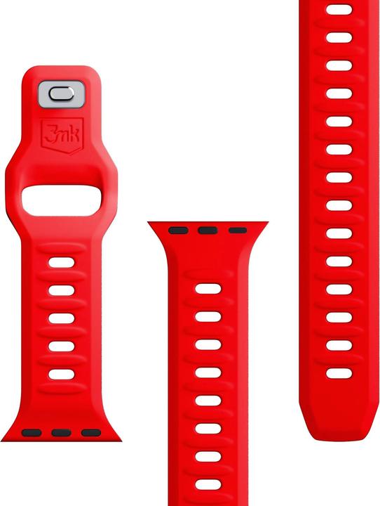 Produktbild 3MK Silicone Watch Strap czerwony/red dla Apple Watch 42/44/45/49mm (Silikon, Edelstahl)