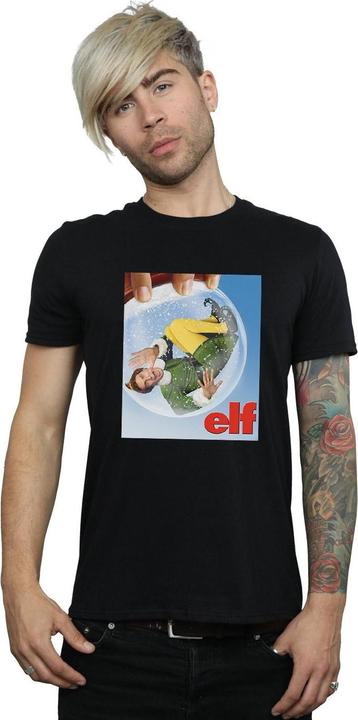Actual product image Elf Mens Snow Globe Poster T-Shirt (XXL)