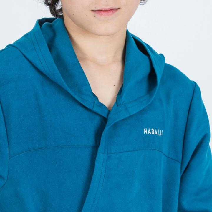 Actual product image Nabaiji Children's bathrobe microfibre compact - dark blue (140)