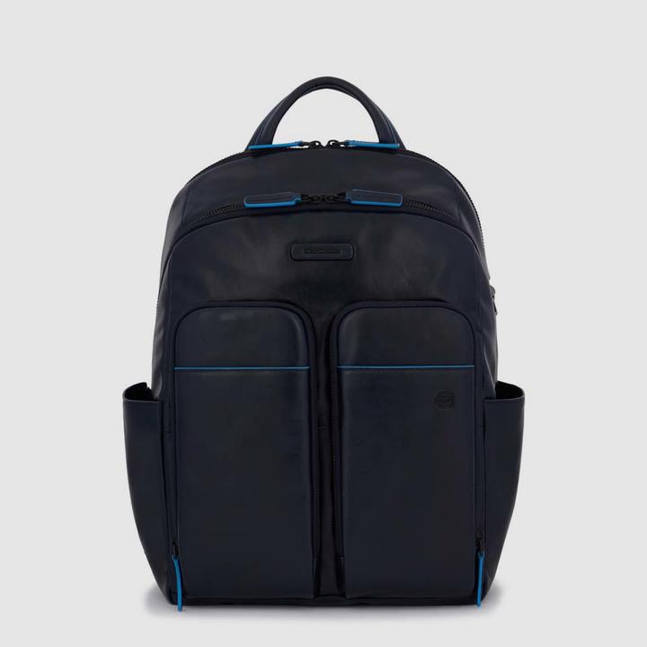 Actual product image Piquadro Blue Square - Laptop backpack with iPad® compartment, RFID blocker (16 l)