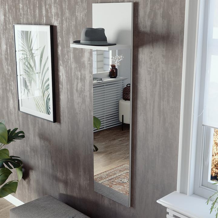 Immagine prodotto Vicco Appendiabiti da parete Siri, bianco, 36 x 135 cm con specchio