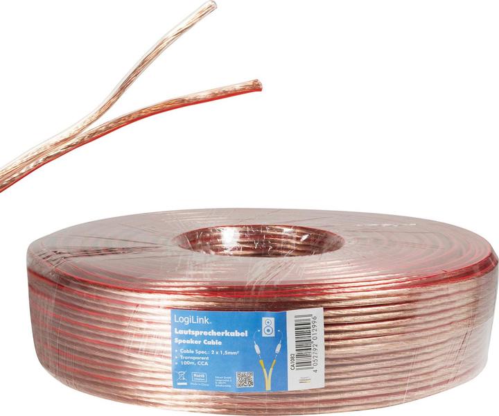 Immagine prodotto LogiLink CA Cavo per altoparlanti (100 m, 1.50 mm².)