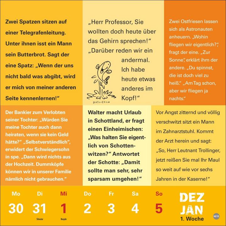 Produktbild Witze fürs Klo Kalender 2025 (Harter Einband, Deutsch)