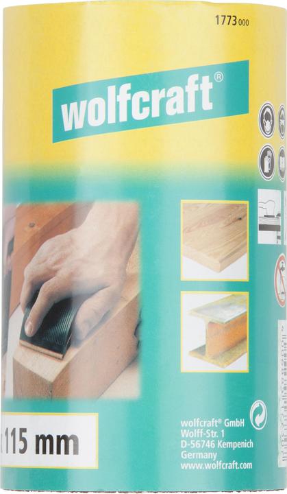 Produktbild wolfcraft Schleifpapierrolle für Holz/Metall, 5 m x 115 mm, Körnung 240 (240)
