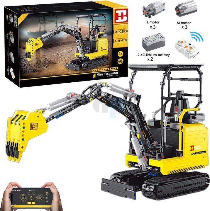 Immagine prodotto HappyBuild 22006 - Piccolo escavatore (RC) (1718 pezzi)