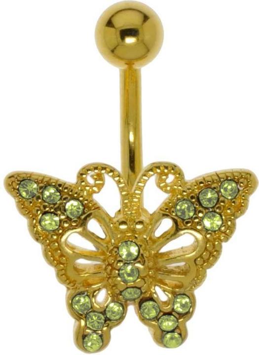 Bijouteria Bauchpiercing (Chirurgenstahl 316L, Kristall, Messing, PVD Beschichtung (goldfarbig))