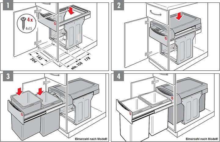 Immagine prodotto Hailo 3666111 Cestino per rifiuti (31 l)