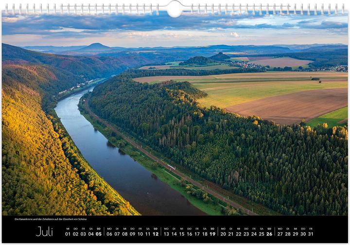Image du produit Kalender Schsische Schweiz Luftaufnahmen 2026 (45 x 30 cm, Allemand)