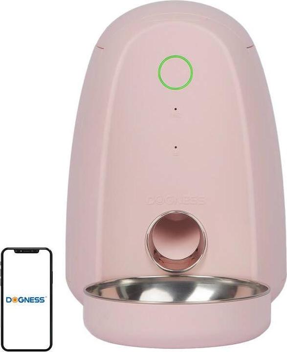 Immagine prodotto Dogness Distributore intelligente di cibo con ciotola in plastica WIFI mini (rosa)) (2 l)