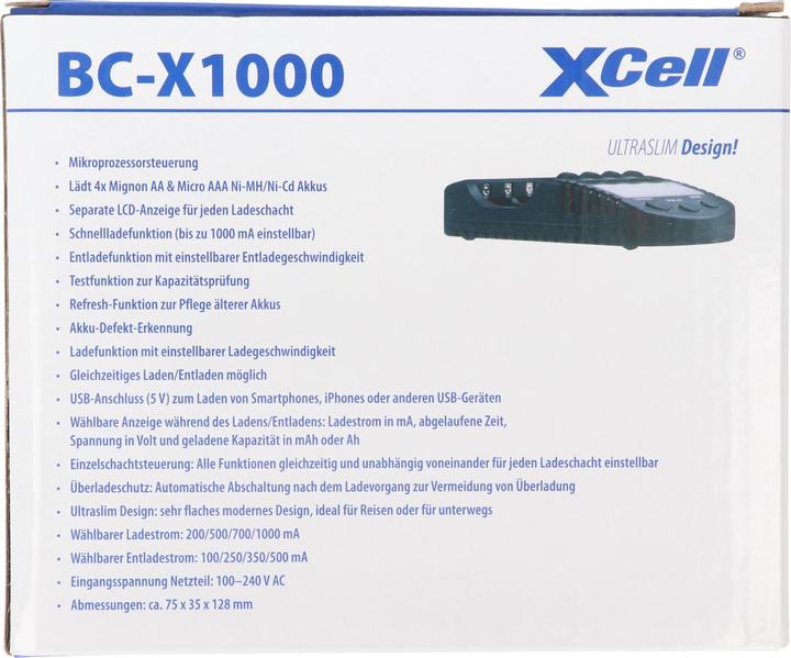 Actual product image XCell Quick Charger BC-X1000 Digital LCD (2 pcs., AA, AAA, Chargers without battery)