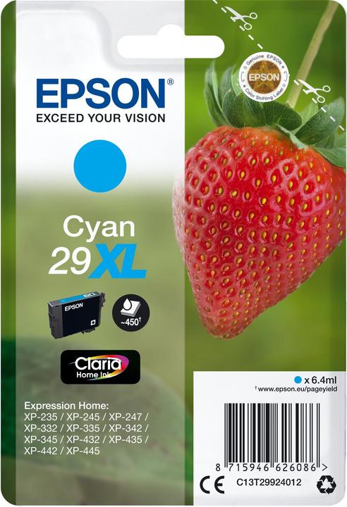 Actual product image Epson Sglpck Cyan 29xl Home Ink (C)