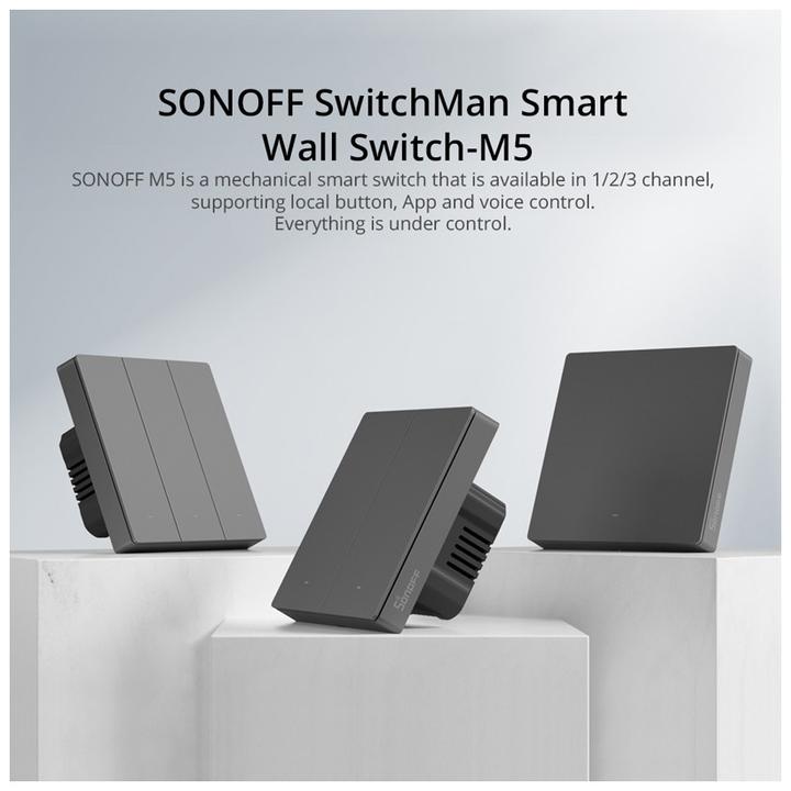 Actual product image Sonoff WiFi light switch M5-2C-86, 2-fold, 230 V, 10A