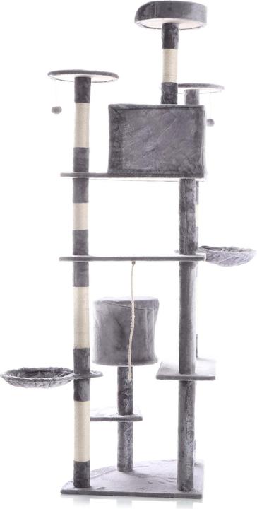 Produktbild Wiltec Eck-Kratzbaum Grau 210cm Katzenkratzbaum Katzenbaum Kletterbaum Katze (210 cm, Grau)