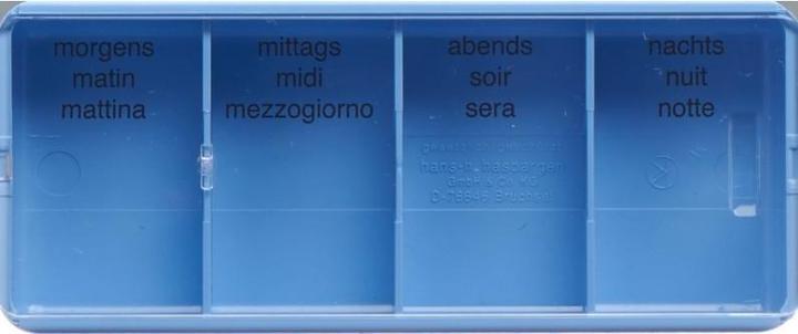 Image du produit Supair Boîte à comprimés grande 1 jour 4 compartiments allemand/français/italien bleu
