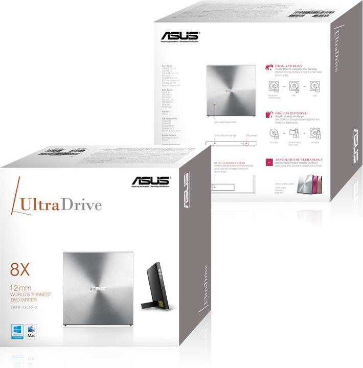 Actual product image ASUS SDRW-08U5S-U ULTRADRIVE SILVER (DVD writer)