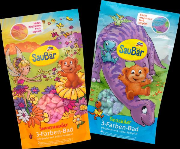 Actual product image dm SauBär 3-colour bath (Bath salts)