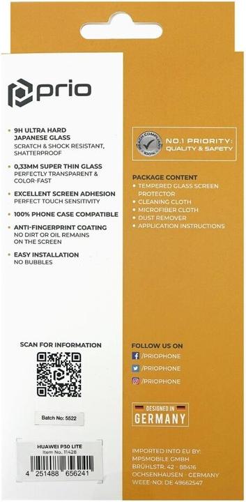 Actual product image prio 3D Tempered Glass Screen Protector for Huawei P30 lite/P30 lite New Edition black (1 Piece, Huawei P30 Lite New Edition, Huawei P30 Lite)