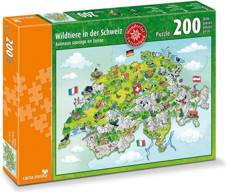 Produktbild 200 Teile Puzzle Wildtiere in der Schweiz (200 Teile)