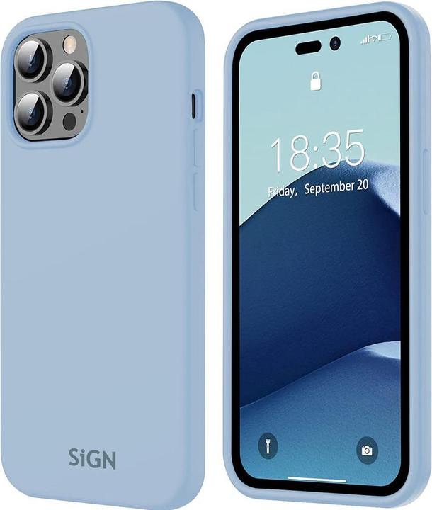 Image du produit SIGN Étui en silicone liquide pour iPhone 14 Pro - Bleu Safir (Apple iPhone 14 Pro)