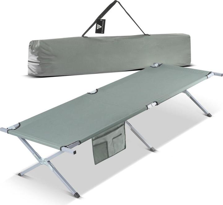 Image du produit Stahlwerk Chaise longue de camping 150 kg 190x63 cm Lit de camp Lit pliant de camping