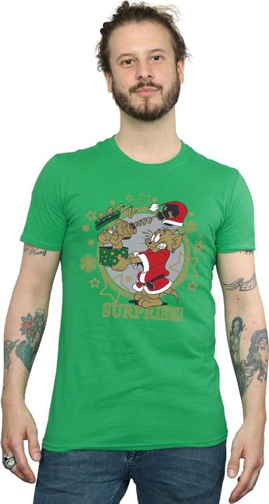 Actual product image Tom & Jerry Mens Christmas Surprise T-Shirt (S)