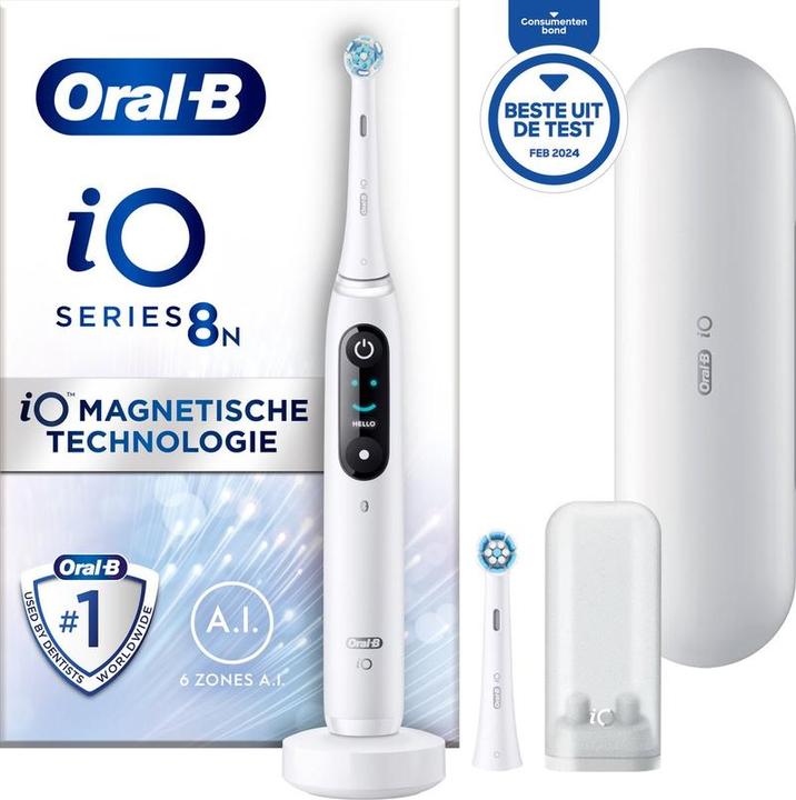 Produktbild Oral-B iO Series 8n wit met extra opzetborstel (Oszillierende Zahnbürste)