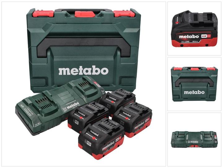 Metabo Kit de base LiHD 18 V + 4x batterie 8,0 Ah +Â 2x chargeur + metaBOX ( 685135000 ) (18 V)