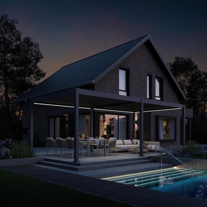 Immagine prodotto Weide Pergola elettrica 4x6m antracite con LED (600 cm, 400 cm)