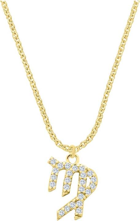 Immagine prodotto Candy Collana segno zodiacale Vergine, argento 925, placcato oro (Argento 925, Placcato oro 18k, 42 - 45 cm)