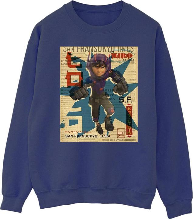 Actual product image Disney Mens Big Hero 6 Baymax Hiro Newspaper Sweatshirt (XL)